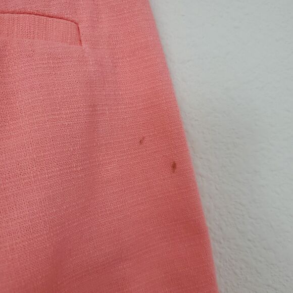 J Crew Women's Shorts 0 Orange Coral Woven Cotton Scalloped Textured Preppy - Picture 5 of 9